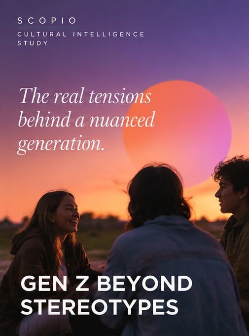 Gen Z Beyond Stereotypes — The real tensions behind a nuanced generation. SCOPIO cultural intelligence study cover.